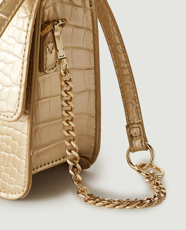 Sac boxy effet croco doré - Pimkie