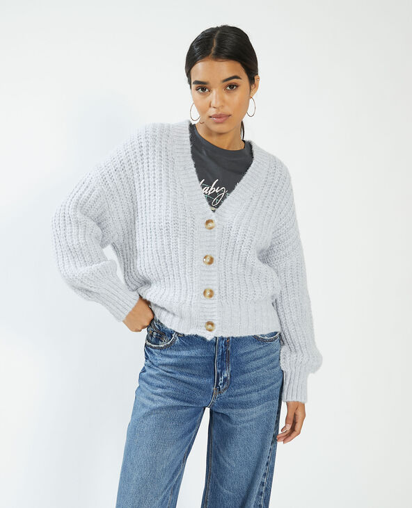 Gilet boutonné gris chiné - Pimkie