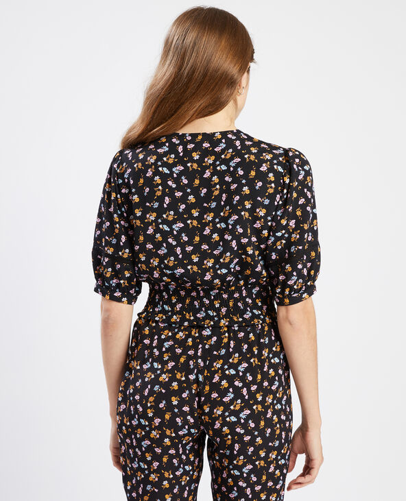 Blouse courte avec dentelle noir - Pimkie