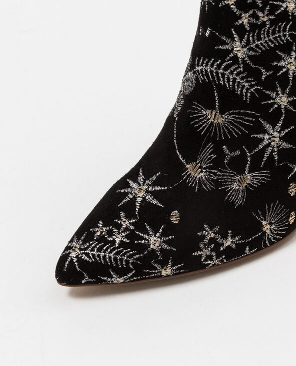 Bottines à broderies noir - Pimkie