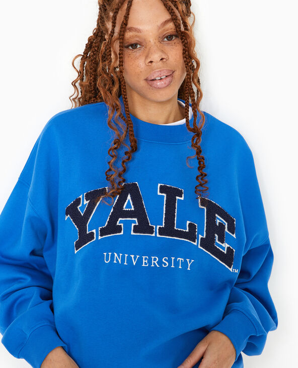 Sweat oversize avec transfert bouclette YALE bleu électrique - Pimkie