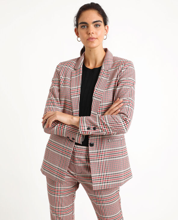 Blazer à carreaux beige - Pimkie