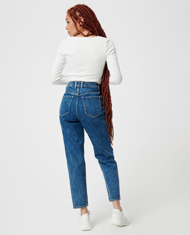 Jean mom taille haute bleu denim - Pimkie