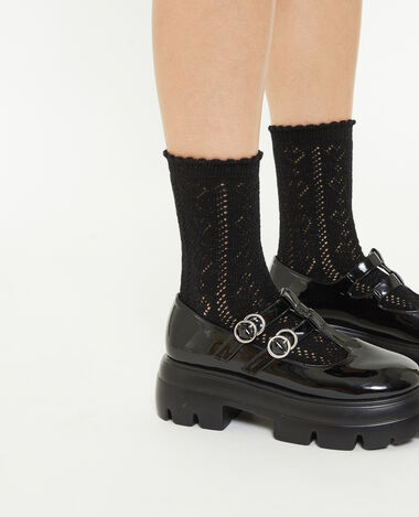 Paire de chaussettes en maille ajourée avec lurex noir - Pimkie