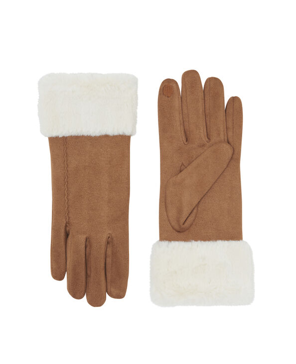 Paire de gants en suedine avec fourrure Pimkie
