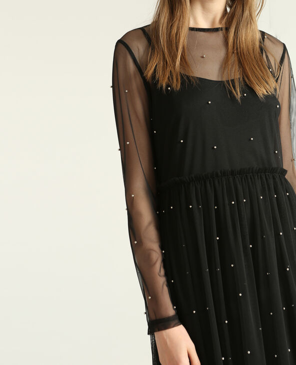 Robe longue en tulle noir - Pimkie