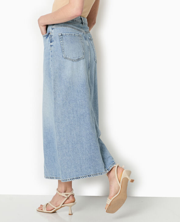 Jupe longue en jean bleu - Pimkie