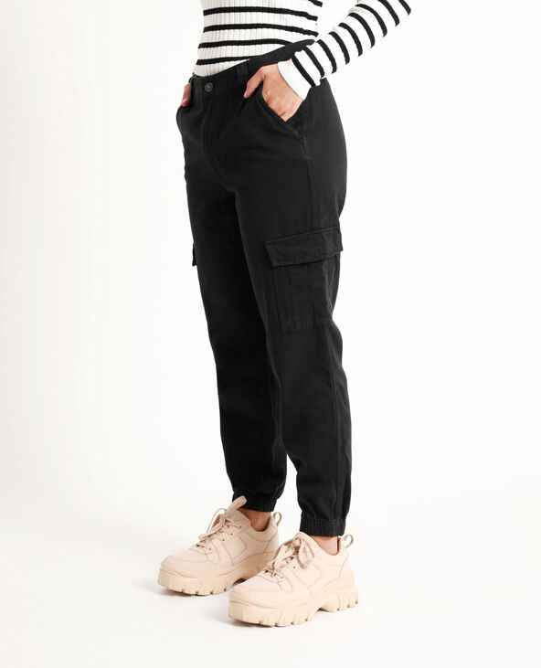 Pantalon femme sales cargo noir