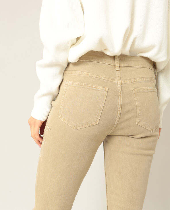 Pantalon skinny brodé beige - Pimkie
