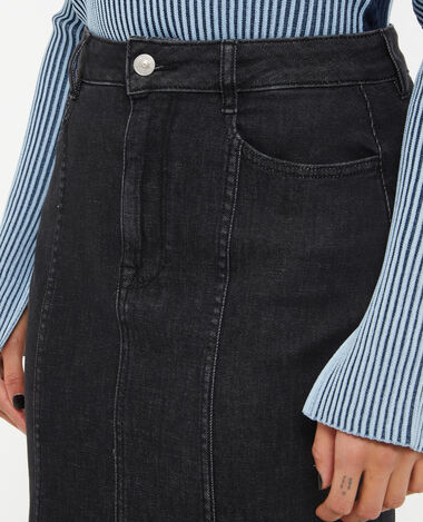 Jupe longue en jean noir - Pimkie