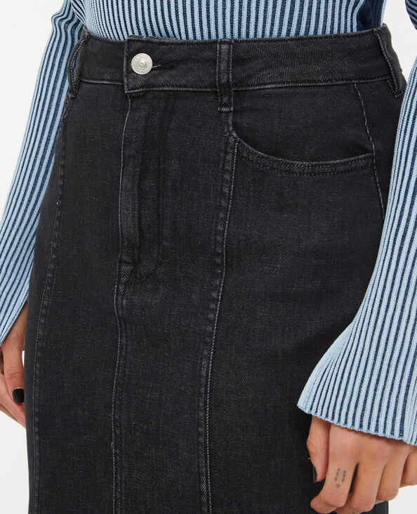 Jupe longue en jean noir - Pimkie