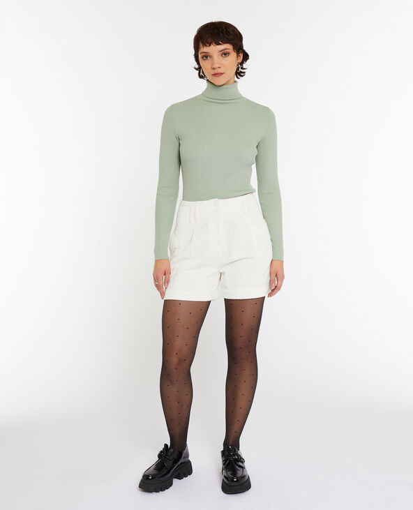 Short velours taille haute avec pinces blanc - Pimkie