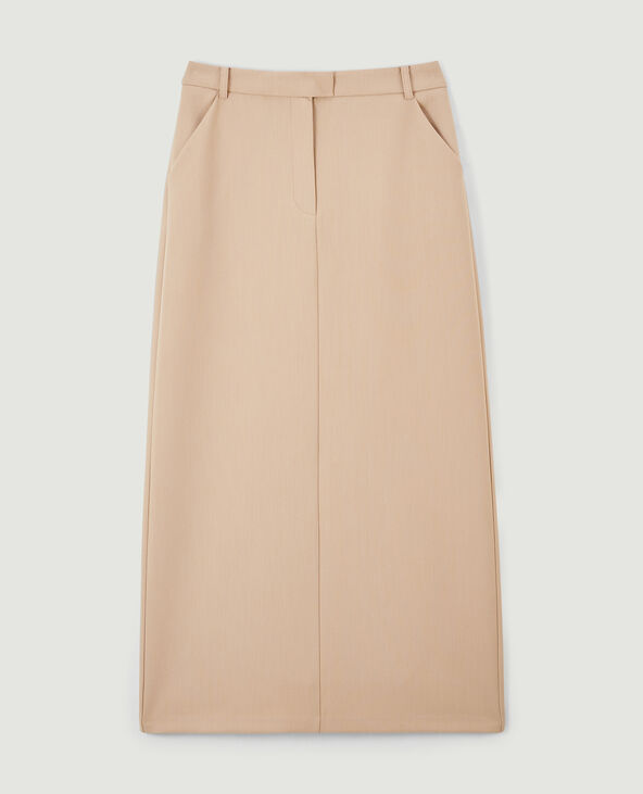 Jupe longue et droite beige - Pimkie