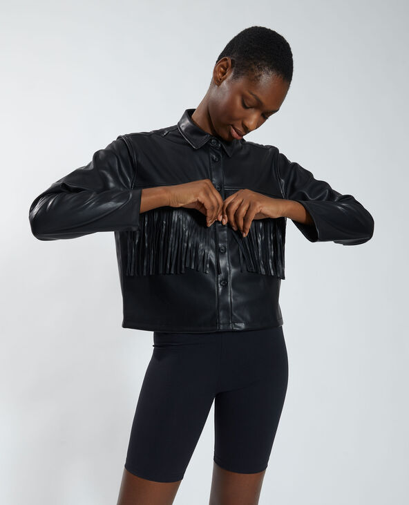 Chemise en simili cuir a franges Pimkie