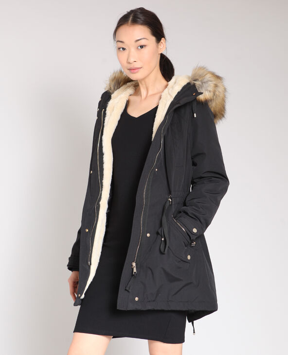 Parka longue avec fausse fourrure Pimkie