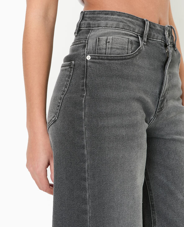 Jean wide taille haute gris clair - Pimkie