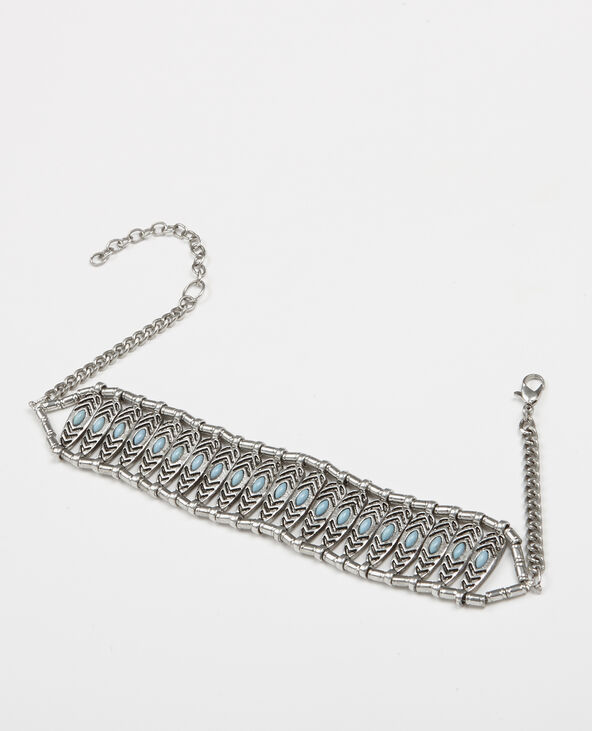 Choker à perles argenté - Pimkie