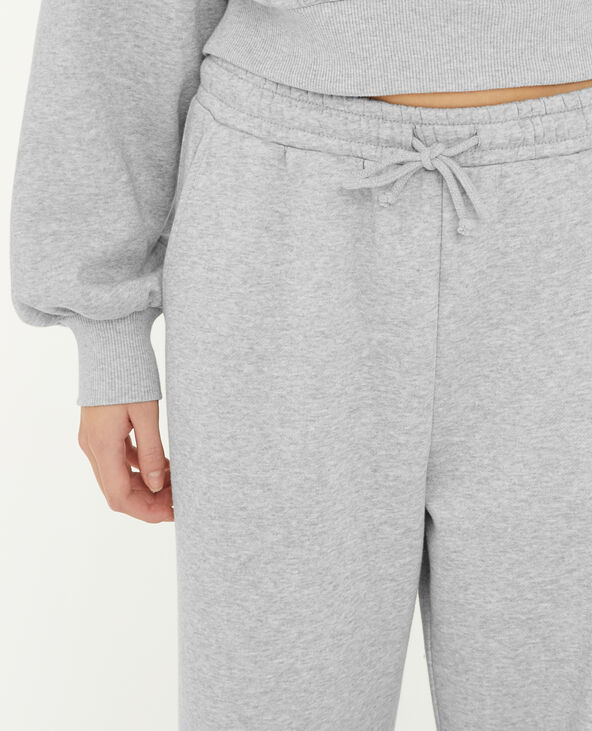 Pantalon de jogging droit en molleton gris chiné - Pimkie