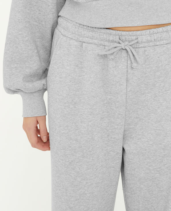 Pantalon de jogging droit en molleton gris chiné - Pimkie
