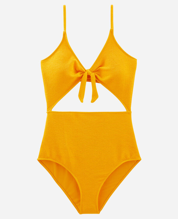 Maillot de bain une pièce à découpes jaune ocre - Pimkie