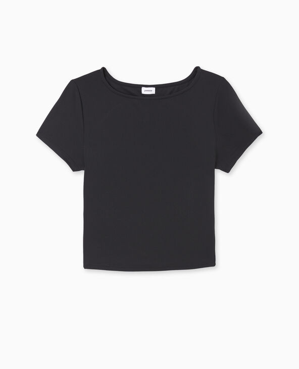 Top court avec cut out dos noir - Pimkie