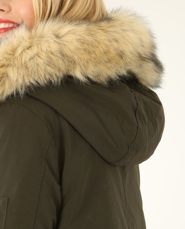 Parka longue à capuche vert kaki - Pimkie