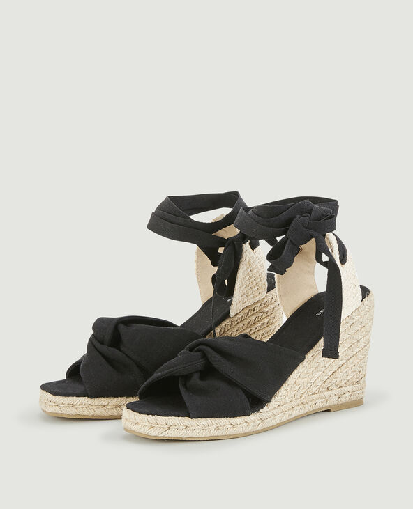 Sandales compensees toile et corde