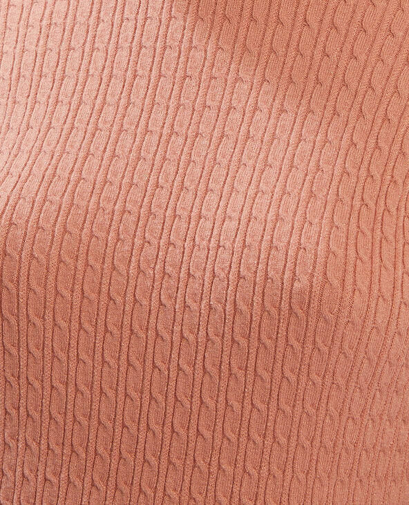 Pull col roulé torsadé vieux rose - Pimkie