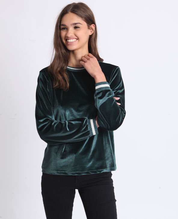 Sweat velours vert foncé - Pimkie