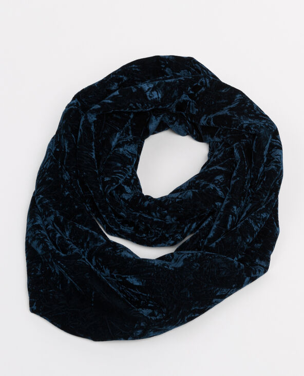 Echarpe col velours frappé bleu marine - Pimkie