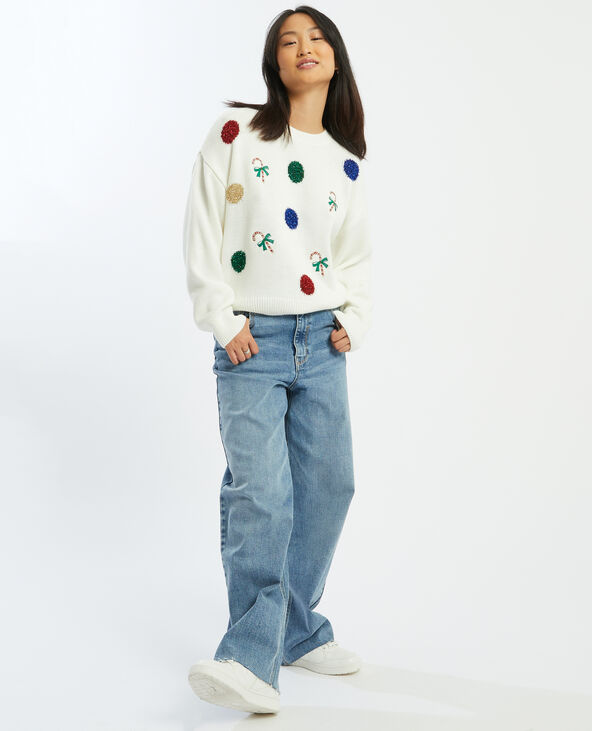 Pull motif décoration Noël blanc - Pimkie