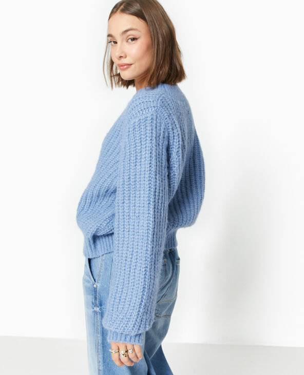 Gilet grosses mailles bleu - Pimkie