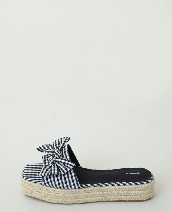 Mules plateformes avec nœud noir - Pimkie