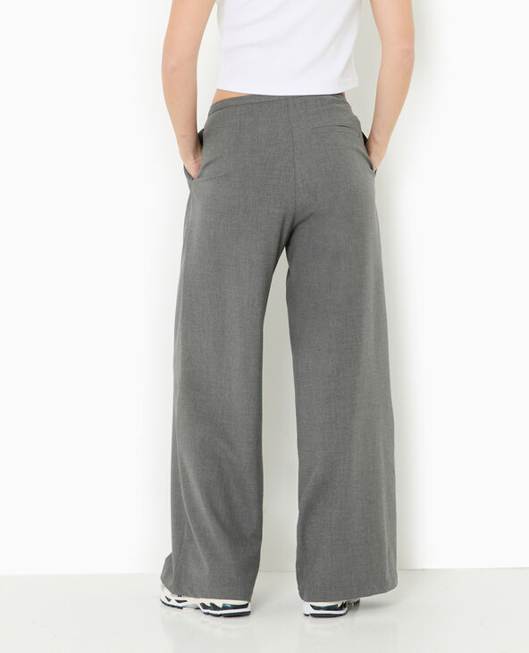 Pantalon large et droit avec pinces gris foncé - Pimkie
