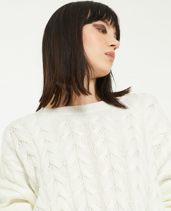 Pull maille torsadée blanc - Pimkie