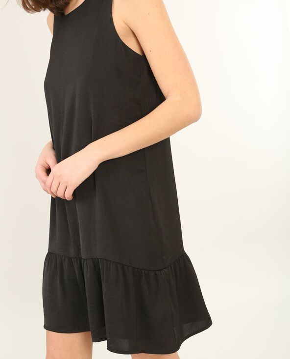 Robe à basque satinée noir - Pimkie