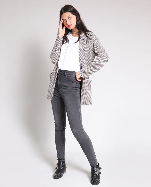 Jean skinny taille haute gris foncé - Pimkie