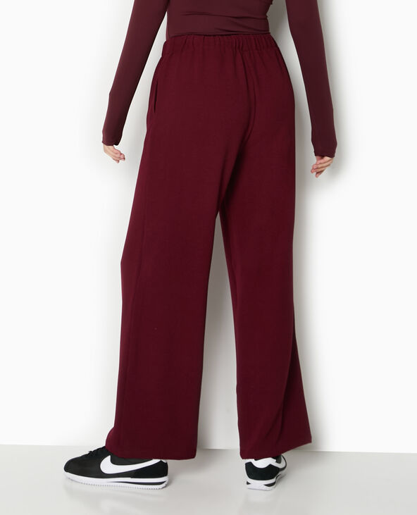 Pantalon fluide en tissu effet crêpe bordeaux - Pimkie
