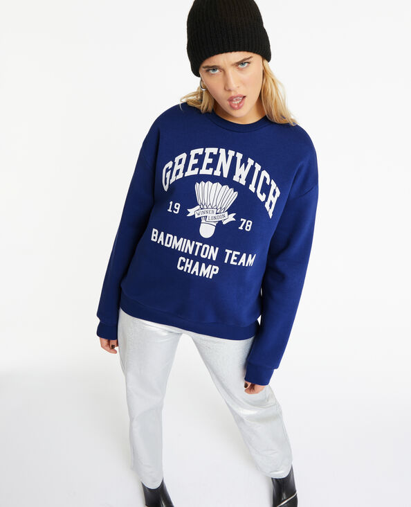 Sweat oversize avec print devant bleu - Pimkie