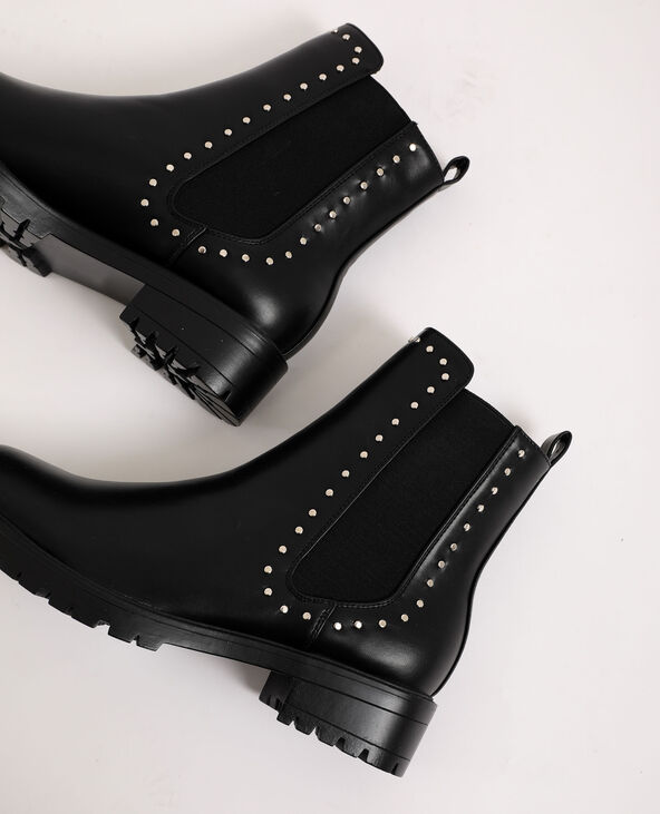 Bottines plates faux cuir noir - Pimkie