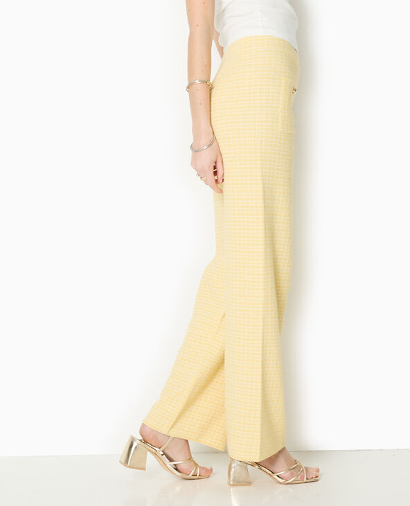 Pantalon en maille à carreaux jaune - Pimkie