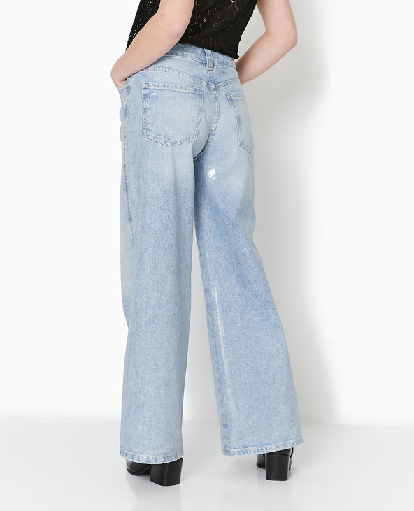 Jean wide taille haute avec enduit argenté argenté - Pimkie