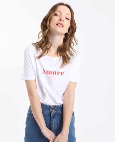 T-shirt Amore blanc - Pimkie