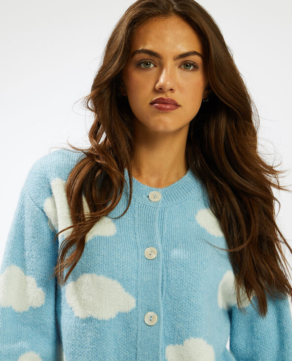 Gilet col rond bleu - Pimkie