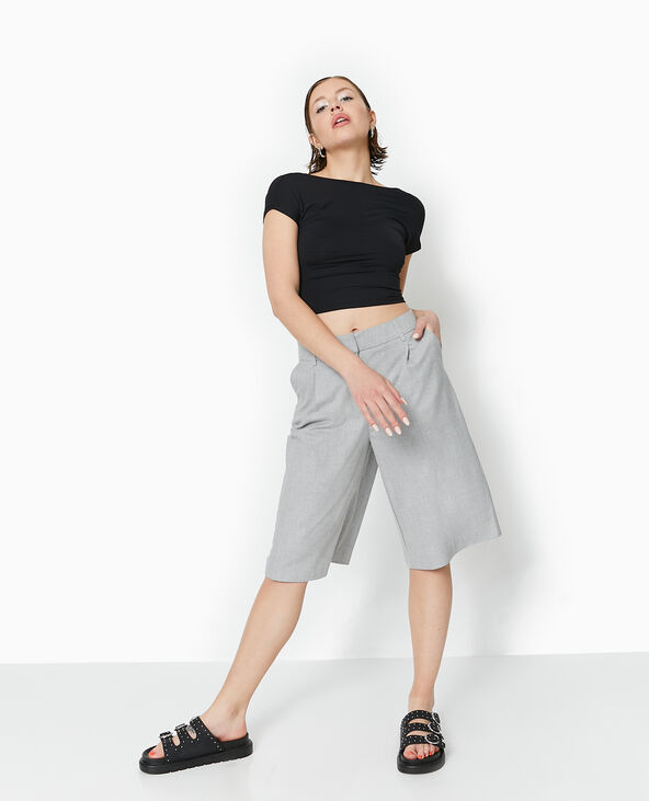 Bermuda city long et large gris clair - Pimkie