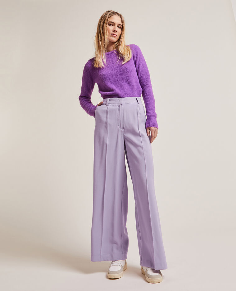 Pantalon large en toile fluide lilas - Pimkie