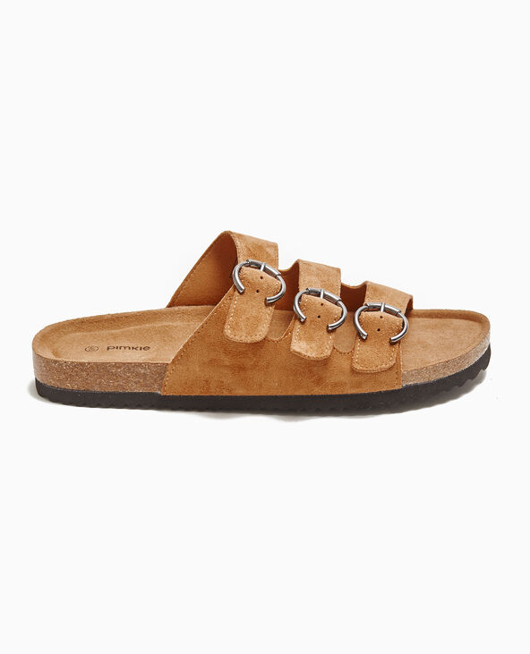 Mules 3 brides camel - Pimkie