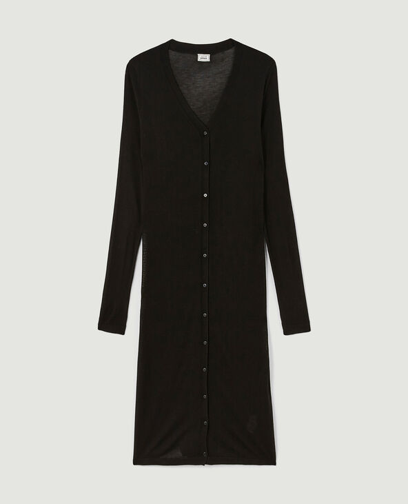 Gilet long en maille noir - Pimkie