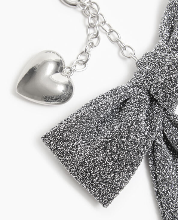 Déco de sac nœud silver et cœur argenté - Pimkie