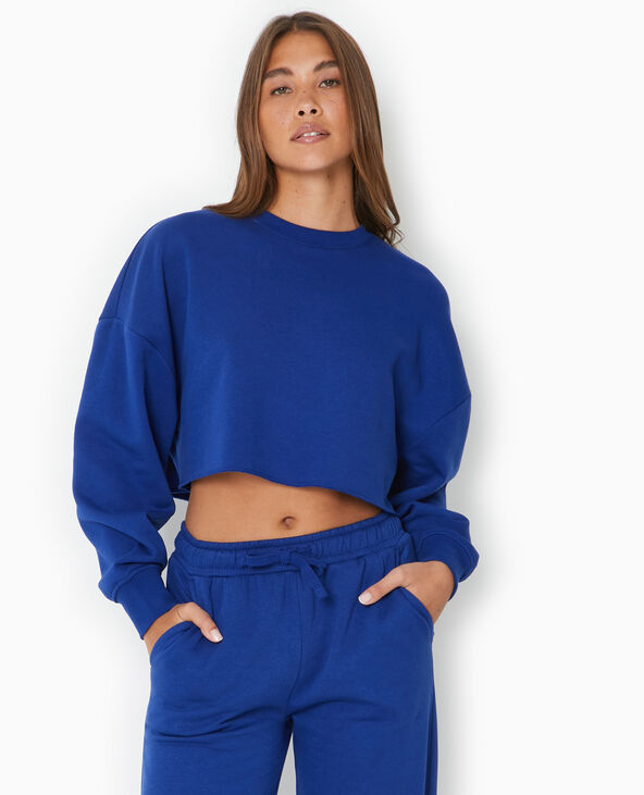 Sweat large cropped bleu marine - Pimkie